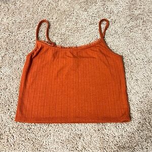 Forever 21 Orange Ribbed Crop Camisole